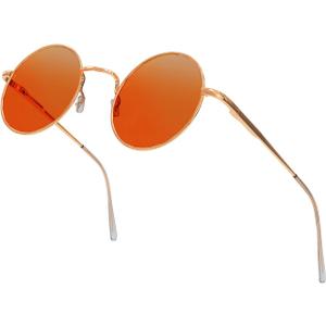 SunnyPro Retro Round Sunglasses Small Colored Lens Hippie Glasses