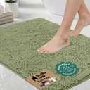 GORILLA GRIP Bath Rug Mat, Thick Soft Absorbent Chenille, Quick Dry Microfiber Mats, Rubber Backing Washable Shower Floor Rugs, US Designed Bathroom Bathmat Home Decor Accessories, Sage Green 24x36