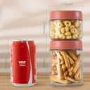 Hoa Kinh 10oz 12Pack Overnight Oats Jars with Lids, Leak Proof Small Jars for Overnight Oats, Cereal, Clear Empty Glass Jar with Lids for Kitchen(Red, Green, Purple and White)
