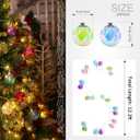 Amooca Christmas Balls Ornaments Hanging Garland Decorations with LED Lights 20pc 12.2ft for Window Wall Stair Railing Xmas Tree Holiday Party Home Decor with Timer Colorful Rhombus Round Balls