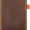 Turbosnail Real Genuine Leather Notepad Cover For Mini Pocket Notebook 3" X 5", Leather Cover For Rite In The Rain TopSpiral Notebook,Customized Gift (Brown)