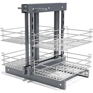 Blind Corner Pull Out Organizer for 36" Cabinet Left Open & Right Open, Compatible 2 Tier 4 Shelves Adjustable Height,900-Square