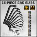 ELEAD 31-Piece Hex Key Set - Allen Wrench Set, SAE and Metric Allen Keys MM(0.7mm-10mm) SAE(0.028"-3/8) Heat-Treated, Torque Handle, High Leverage, Long & Short Keys, Easy Organization
