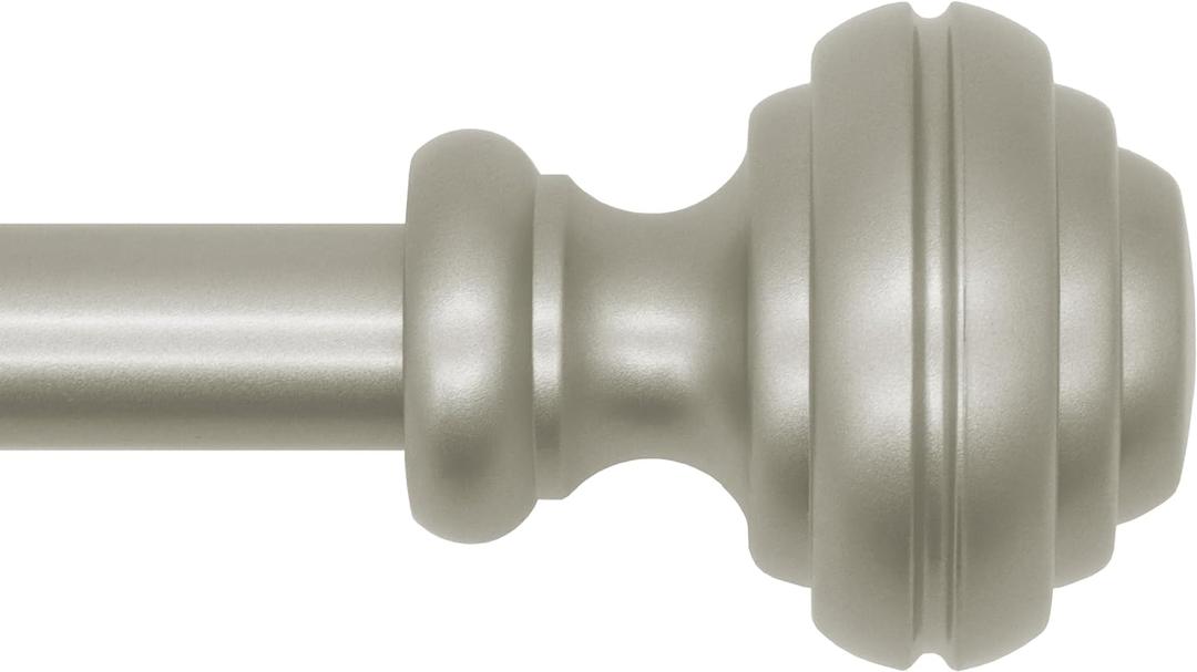Nickel Curtain Rods for Windows 48-84 inch,3/4 inch Heavy Duty Adjustable Decorative Curtain Rod with Modern Finials,Window Rods for Bedroom, Living Room,Patio and Kitchen (16"-84"|1 PACK)