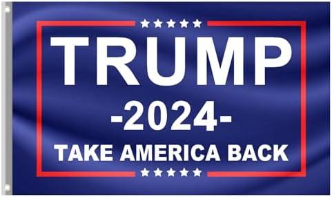 Large Trump Won Flag Save America Trump 2024 Flag Trump Made in USA Double Sided 3 Ply Take America Back Heavy Duty President Trump Win Flags for Outside with 2 Brass Grommets Fade Resistant for Indoor Outdoor Garden Flags 3 Pack