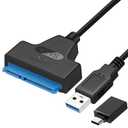 SATA to USB 3.0 Adapter Cable for 2.5 inch Hard Drive HDD/SSD Data Transfer, External Hard Drive Converter Support UASP (Black)