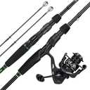 KastKing Zephyr Dual-Tip Baitcaster & Spinning Fishing Rod and Reel Combo, Spin: 6'6"- ML& M- Dual-tip Rod - 2000 Reel
