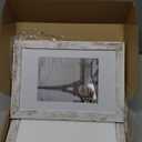 Hongkee 8x12 Picture Frame Set of 4, Made of Glass and Distressed White Wooden Frame - Display 6x8 Picture with Mat or 8 x 12 Poster Without Mat, 8 by 12 Photo for Wall or Tabletop