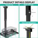 WALI Projector Ceiling Mount Tray, Height Adjustable Wall Mount Holder for Projectors, Hidden Cable Management, Fits Projectors up to 22lbs, 13.7" x 8.6" Platform, Black (PM-005-B)