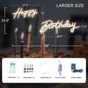 DIVATLA 66"/39" Extra Large Happy Birthday Neon Sign for Birthday Party Decor, Light Up Happy Birthday Led Signs for Backdrop, Neon Birthday Sign for Any Ages Bday Celebration, Warm White Happy Birthday Sign, 13"x27.5"+11.8"x38.5"