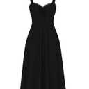 Floral Corset Wedding Guest Dress for Women Black (Black, S)