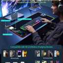 ExtreLife Wireless Charging Mouse Pad, RGB Gaming Mousepad, 31.5"x11.8" Extra Large Desk Mat, 13 Light Modes, Ultra-Smooth Surface, Non-Slip Base, Waterproof Computer Keyboard Pad for Laptop, Black