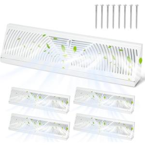 4 Pack 18 Inch Baseboard Register Vent Cover
RoundFlow Design for Maximum Air Flow - Smooth-Glide Air Adjust Lever - Heavy Duty Rust-Proof Steel - 18"Wx4.5"H x 2.75"Deep