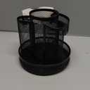 Rolodex Desk Organizer, Rotating Office Supply Caddy, Mesh Black (6.5" x 6.5" x 6.25") - Spinning Pencil Holder, Teacher Essentials