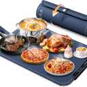 Warming Mat for Food, Electric Warming Tray with 7 Temperature Settings and 6 Hours Timer, Rapid Full Surface Heating, Rollable Portable Food Warmers for Parties, Buffet, Gatherings, Thawing