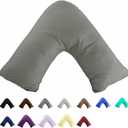 TAOSON 100% Cotton 300 Thread Count Soild Envelope Style V Shaped/Tri/Boomerang Standard Pillow Case Cushion Cover Only Cover No Insert (Dark Grey/Gray)