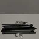2 Pack Black Curtain Rods for windows 32 to 48 inch, 5/8 inch Splicing Heavy Duty Metal Curtain Rod Set with Brackets