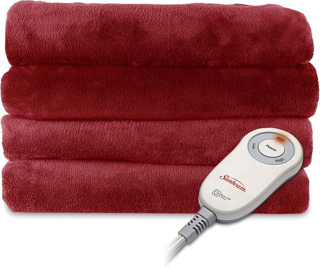Sunbeam Throw Microplush Sherpa Heated Throw Size 50x70 in