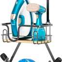 XILIMEN Over The Door & Wall Mount Ironing Board Hanger, Ironing Board Holder with Storage Basket, Iron Holder for Hotel Rooms, Home Laundry Rooms, Utility Rooms, Closets (Black)