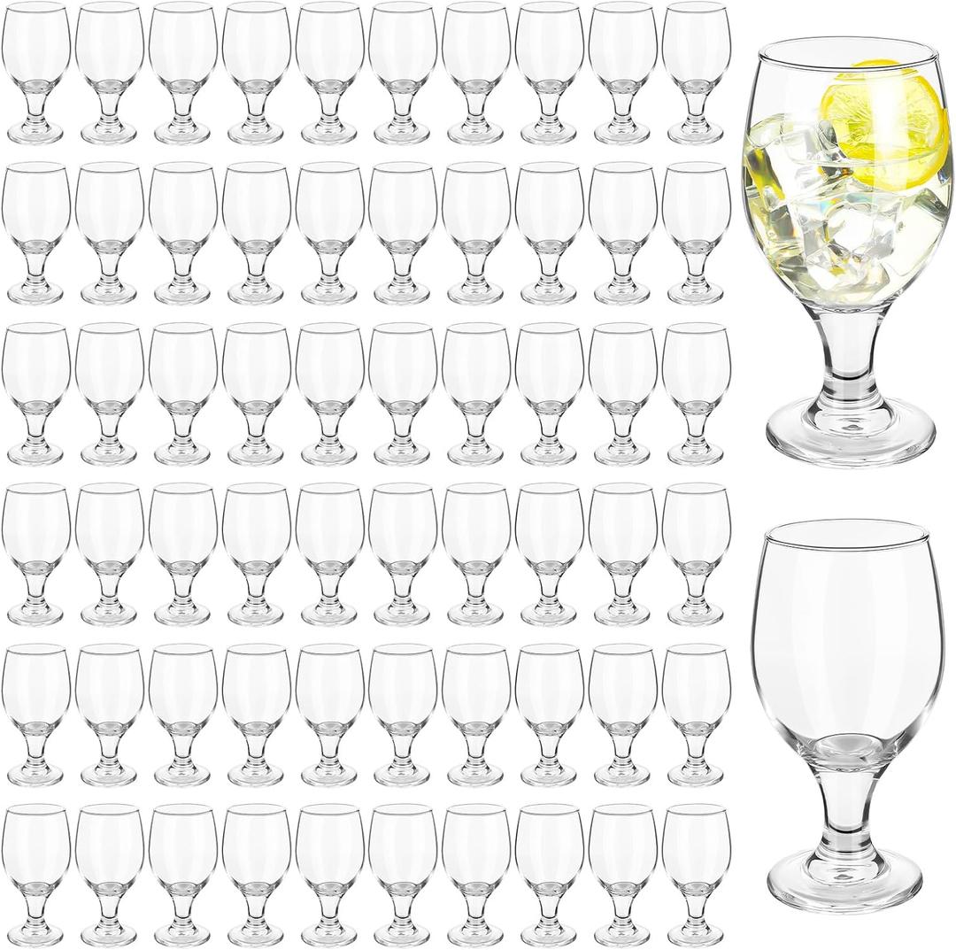 Patelai Set of 60 Water Goblet, 13.5 oz Clear Drinking Glasses Bulk Dishwasher Safe, Stemmed Water Glass for Juice Wine Beer Tea Sangria Cold Beverages, Reusable Glassware for Home Party Restaurant