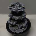 Tabletop Water Indoor Fountain Waterfall Indoor Water Fountains Feng Shui Zen Decorative Desktop Fountain with Colored Led Light and Spinning Ball for Room,Office(Style 1)