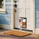 [MAVRICPOWER] Aluminum Large Dog Door for Exterior Door, Doggie Door with 2 Sliding Lock Panels for Extreme Weather, Pet Door for Dogs Up to 80 lbs