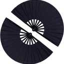 2 Pack Large Folding Hand Fan, Nylon-Cloth Vintage Retro Fabric Fans, Chinese Kung Fu Tai Chi Hand Fan for Men/Women, Festival, Dance, Gift, Performance, Decorations (Black)