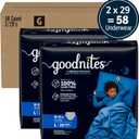 Goodnites Boys' Nighttime Bedwetting Underwear, Size Large (68-95 lbs), 58 Ct (2 Packs of 29)
