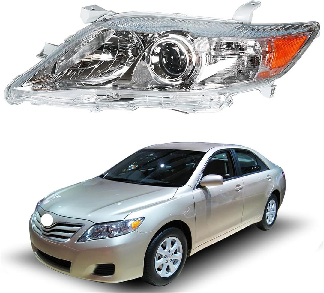 waltyotur Driver Side Headlight Assembly Replacement for Camry 2010 2011 Left Side Headlight TO2502191 81150-06500
