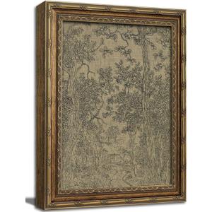 Vintage Gold Framed Wall Art Antique Sketch Landscape Wall Decor Picture Dark Moody Retro Country Farmhouse Gallery Aesthetic Poster Print for Living Room Bedroom Kitchen Shelf 12x16in