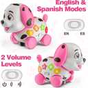 3-in-1 Musical Puppy Toys for 1 Year Old Girl Gift, Educational Baby Toy 6-12-18 Month, 1st Birthday Gift for 1 Year Old Girl Boy, First Bilingual Present for 7 8 9 10 Month Infant (Pink)