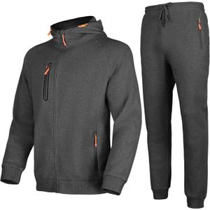 Sweatsuits for Men 2 Piece Hoodie Men's Jogging Tracksuit Set Casual Athletic Long Sleeve Outfit Pullover Suit Set, Grey 3XL