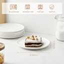 Jassceram 8.5 Inch Small Dinner Plates Set of 6, Ceramic Plates for Salad, Snack, Dessert and Appetizer - Microwave, Oven and Dishwasher Safe, Scratch Resistant and Lead-free, White