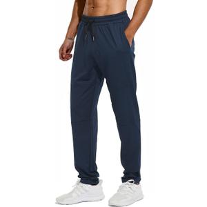 HODOSPORTS 40" Inseam Tall Mens Sweatpants Zipper Pocket Extra Tall Joggers Workout Pants Medium