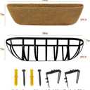 30 Inch Railing Planter Boxes 2 Pack Metal Window Box Planters with Coco Coir Liners, Horse Trough Planter with Adjustable Brackets for Deck Balcony Fence Porch Patio Outdoor Garden