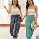 Lepunuo Womens Baggy Wide Leg Pants Summer High Waisted Palazzo Pants Beach Vacation 2026 Casual Trousers with Pockets (Black, XL)