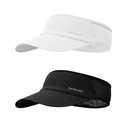 Sport Sun Visor Hat for Women Men - Lightweight Stretchy Polyester Spandex Quick Dry Sweatband Wrinkle Resistant White Black, M