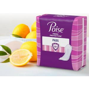 Poise Incontinence & Postpartum Pads for Bladder Leaks, 5 Drop Maximum Absorbency, Long Length, 4 Count
