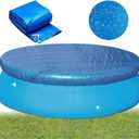 Round Pool Cover, 2025 Solar Covers for Above Ground Pools, Dust Pool Cover Protector with Drawstring for Round Inflatable Swimming Pools, Hot Tub Dustproof Cover (10FT)