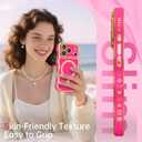 BENTOBEN Magnetic for iPhone 17 Pro Max Case 6.9" 2025, Cute Luxury Curly Wavy Bumper [Compatible with Magsafe] [Full Camera Protection] Slim Shockproof Protective Girl Women Phone Cover,Hot Pink/Gold