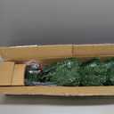 5 Ft Pencil Artificial Christmas Tree with 550 Branch Tips, Spruce Green,180 LED Warm White Lights, Include Metal Stand, UL Plug in, Slim Skinny Xmas Pencil Tree Decor for Holiday Home Indoor Outdoor