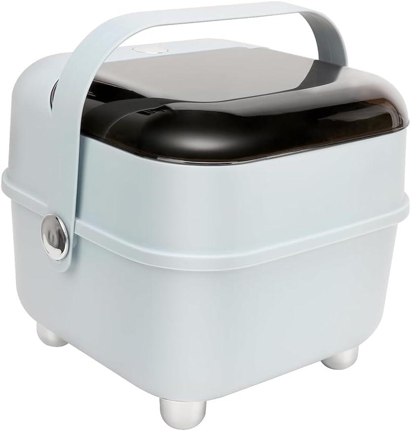 Baby Bottle Organizer for Storage, Large Capacity Baby Bottle Storage with Lid Cover Anti-Dust Protection and Cutlery Storage Drying Rack Bottle Organizer(Light Blue)