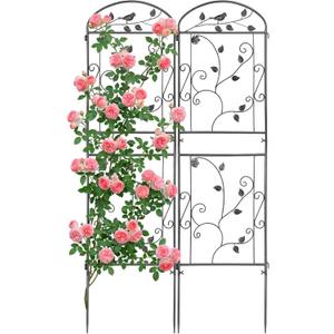 2 Pack Garden Trellis for Climbing Plants, 71 x 20 inch Rustproof Heavy Duty Metal Trellis for Climbing Rose Vine Clematis, Perfect for Premium Patio Decor & Luxury Outdoor Garden Design, Silver Gray