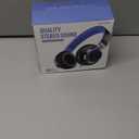 AILIHEN C8 Kids Headphones Wired, On-Ear Headphones with Microphone and Volume Control Foldable Corded Stereo 3.5mm Headset for School Teens Smartphones Chromebook Laptop Tablets Travel (Black Blue) (Medium)