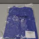 LYANER Women's Basic Mock Neck Stretch Sheer Mesh Long Sleeve Bodysuit Leotard Top Royal Blue Large