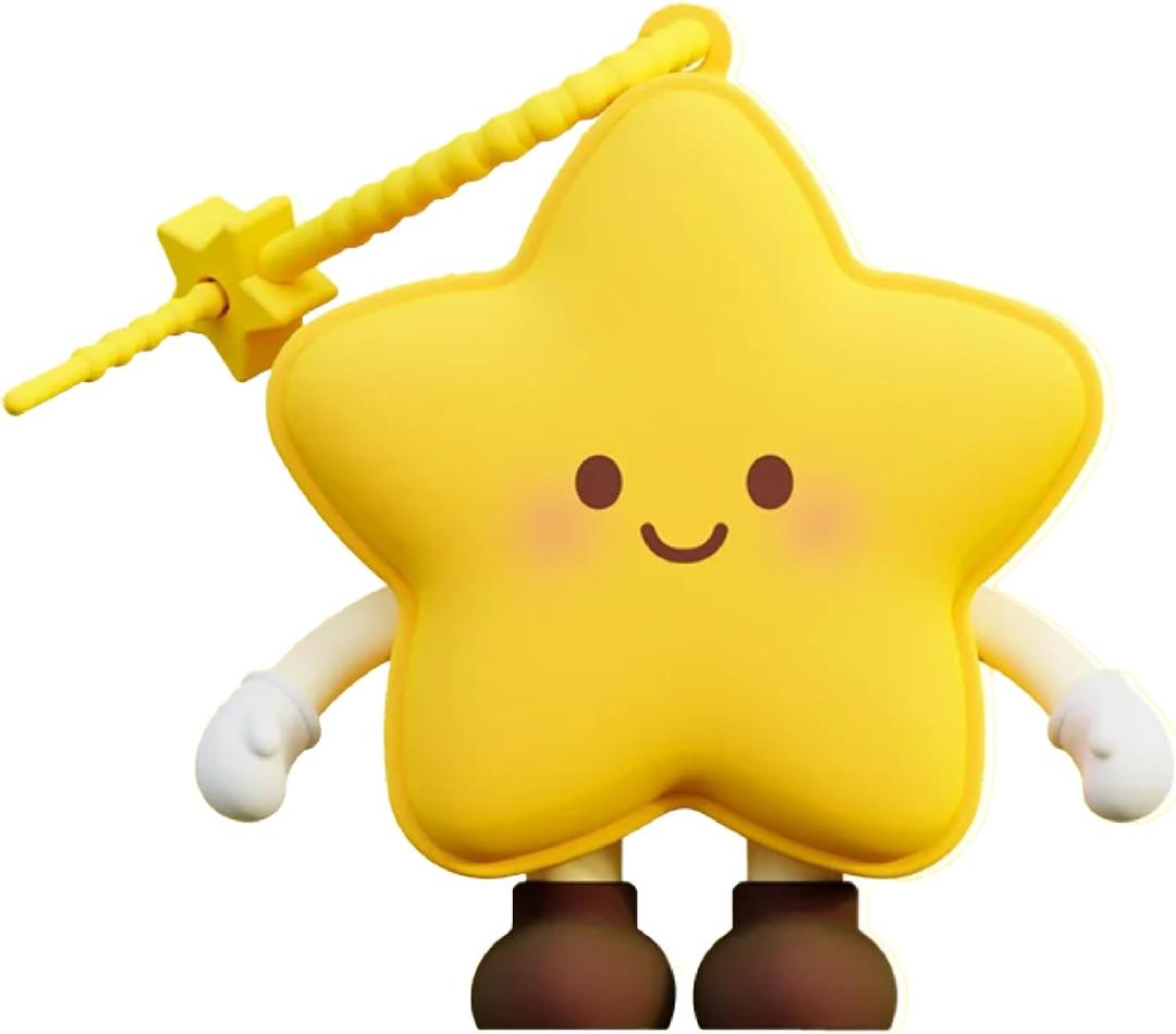 Cute Star-Themed Mini Portable Bag for Girls Silicone Material Wrist-Wear Storage Pouch Outdoor Travel Storage Bag Parent-Child Gift