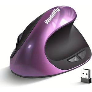 Ergonomic Mouse Wireless,Vertical Mouse with Silent Click Right Handed Small Mouses with 6 Buttons 1000/1200/1600 for Laptop,Desktop,PC, MacBookPurple AA