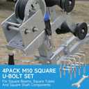 M10 Square U-Bolts 4 Sets 304 Stainless Steel Axle U Bolts Fits 3 Inch Wide Trailer Leaf Springs Include Wrench (M10x3-1/16 Wx 4-1/2"L)