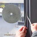 Bruiefpap 65FT Weather Stripping for Doors and Windows, Self-Adhesive Soundproofing Door Seal, Door Insulation for Sliding, Exterior, Frames and Front, 0.35'' Wide x 0.35'' Thick, Grey