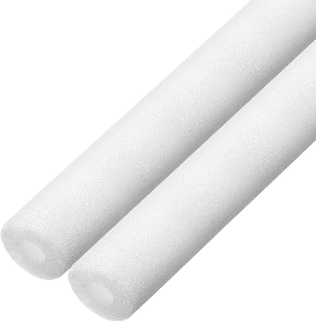 uxcell Small Size Foam Tube Pipe Insulation Freeze Protection Cover 1m/3.28 ft Length, ID 1cm/0.39inch, OD 3cm/1.18inch Pipe Insulation Kits White 2 Pack